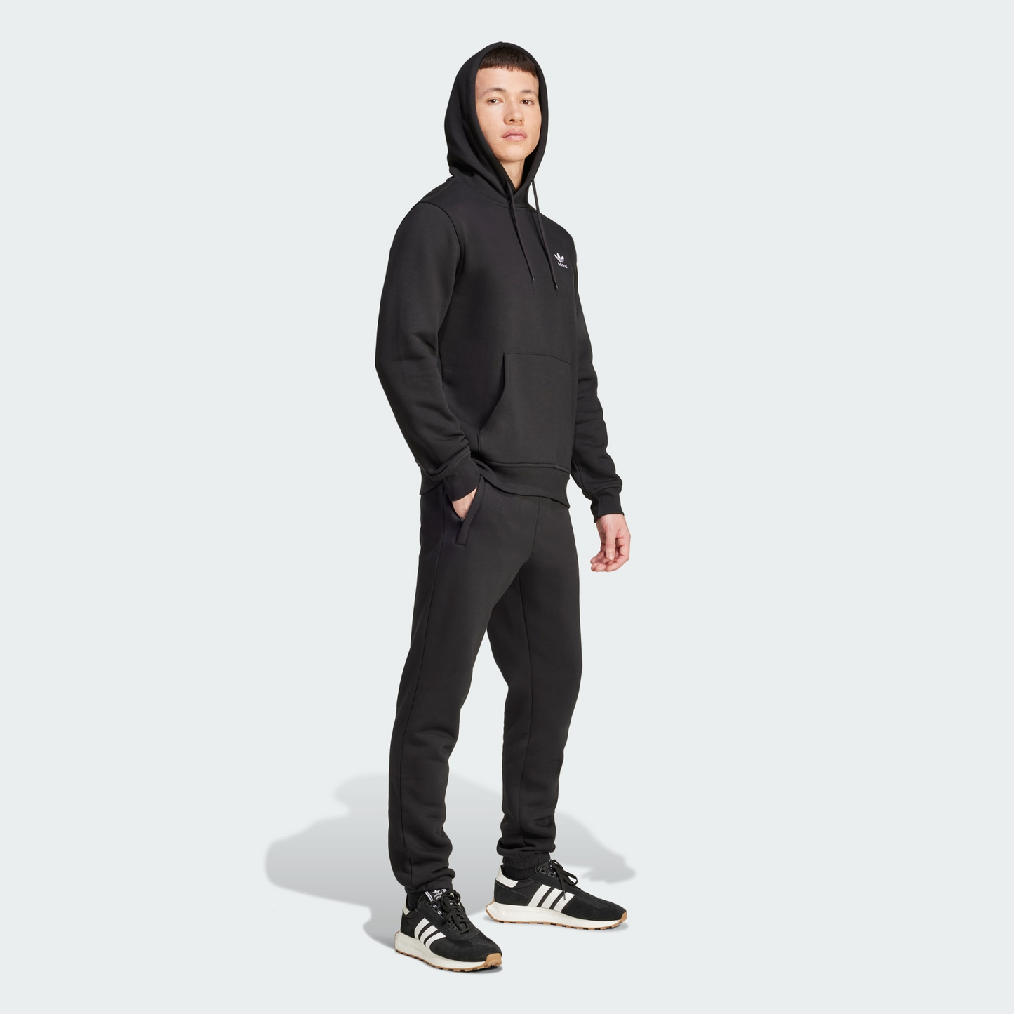 Trefoil Essentials Hoodie | Adidas | Black | Sports Hoodie |