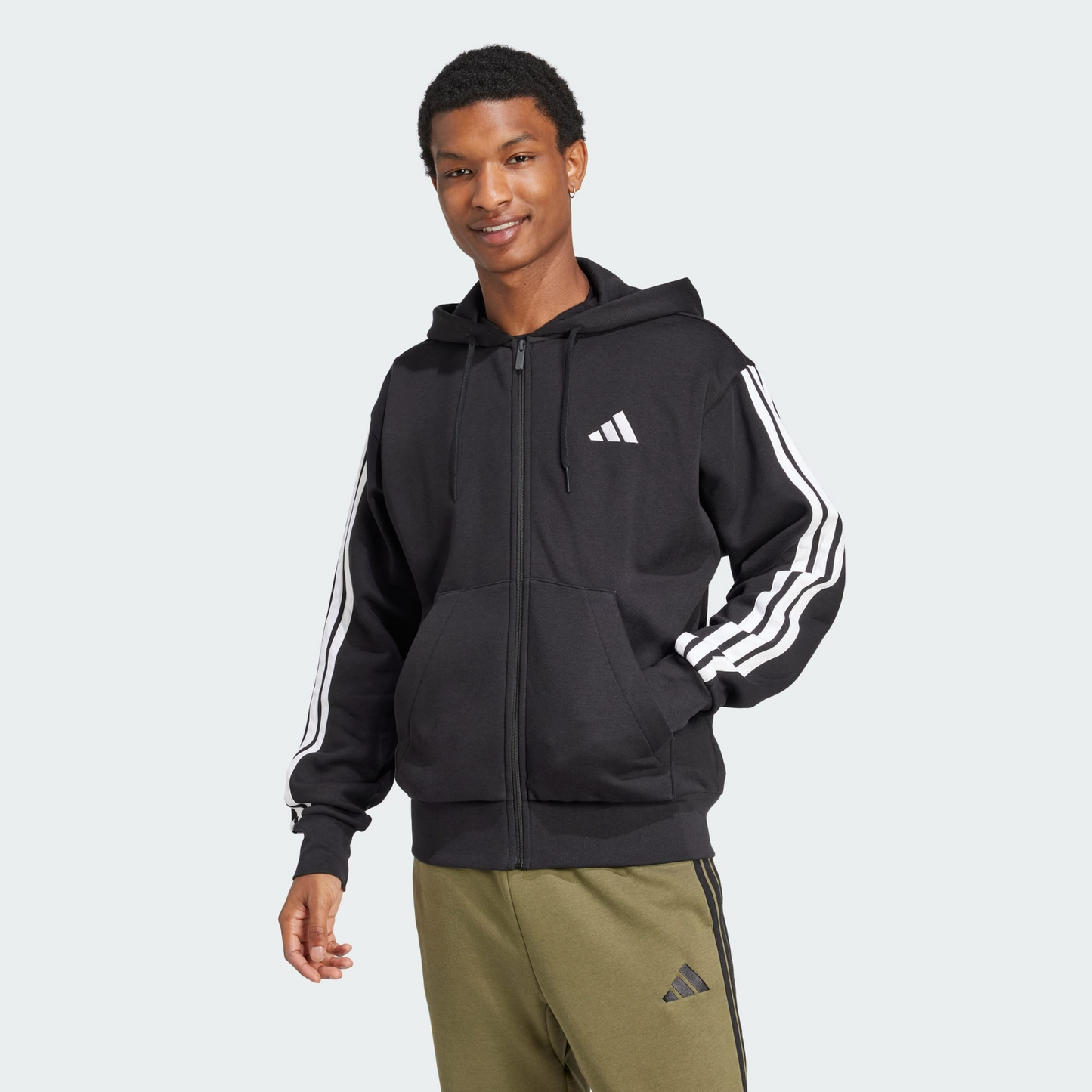 Essentials 3-Stripes Fleece Hoodie | gray | Adidas Brand |